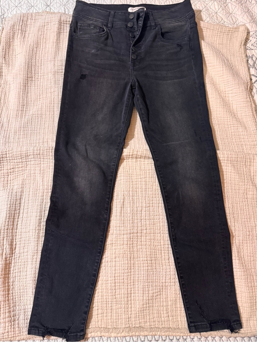 Flying Monkey Black High-Rise Button-Fly Skinny Jeans